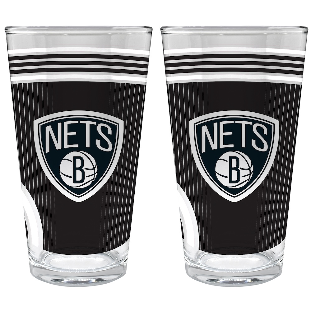 Brooklyn Nets COOL VIBES 2 pc Pint Glass Set