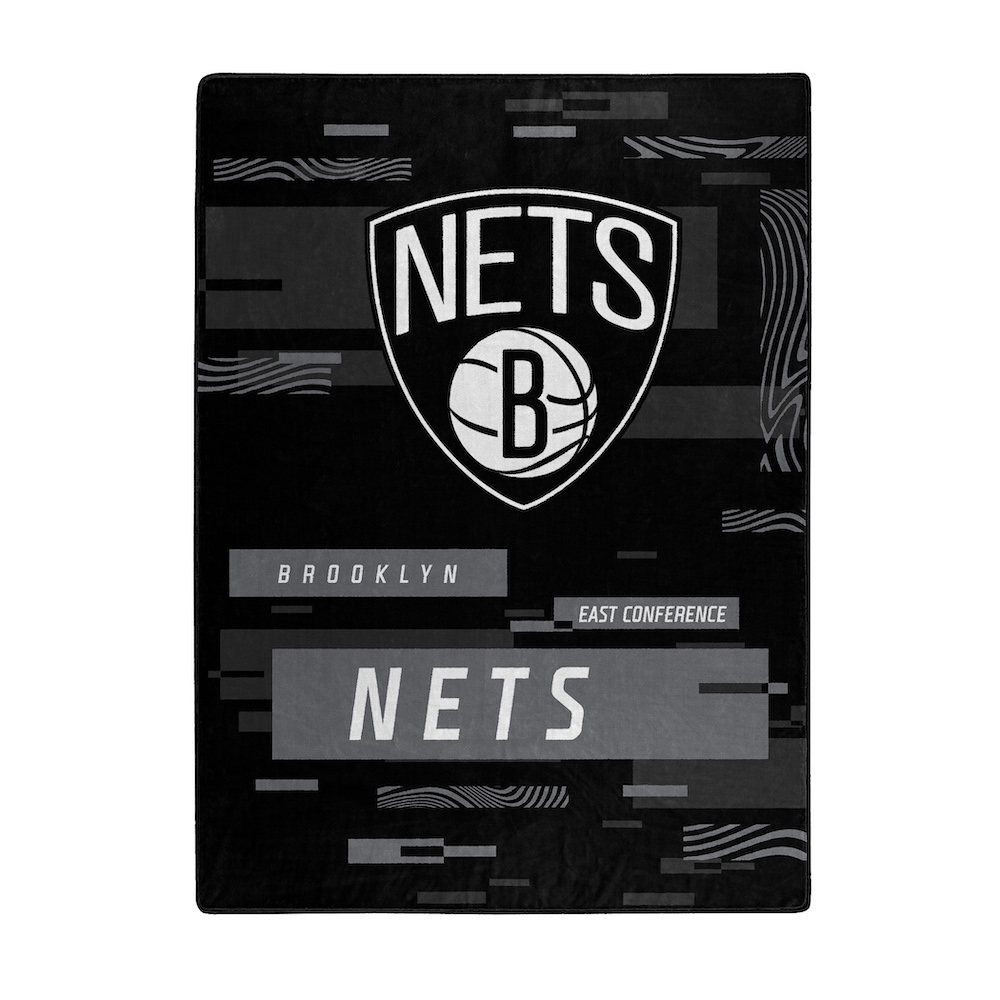 Brooklyn Nets Large Plush Fleece Raschel Blanket 60 x 80