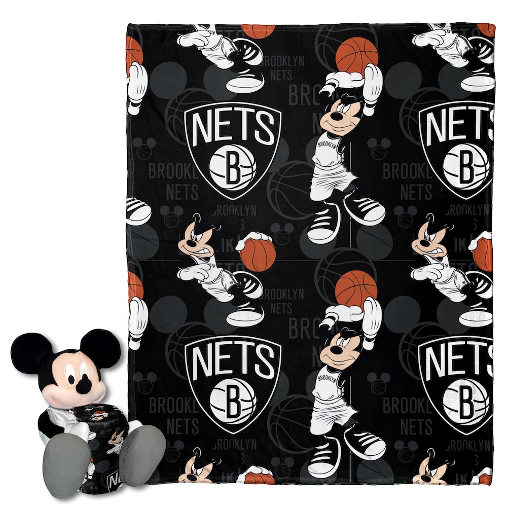 Brooklyn Nets Disney Mickey Mouse Hugger and Silk Blanket Set