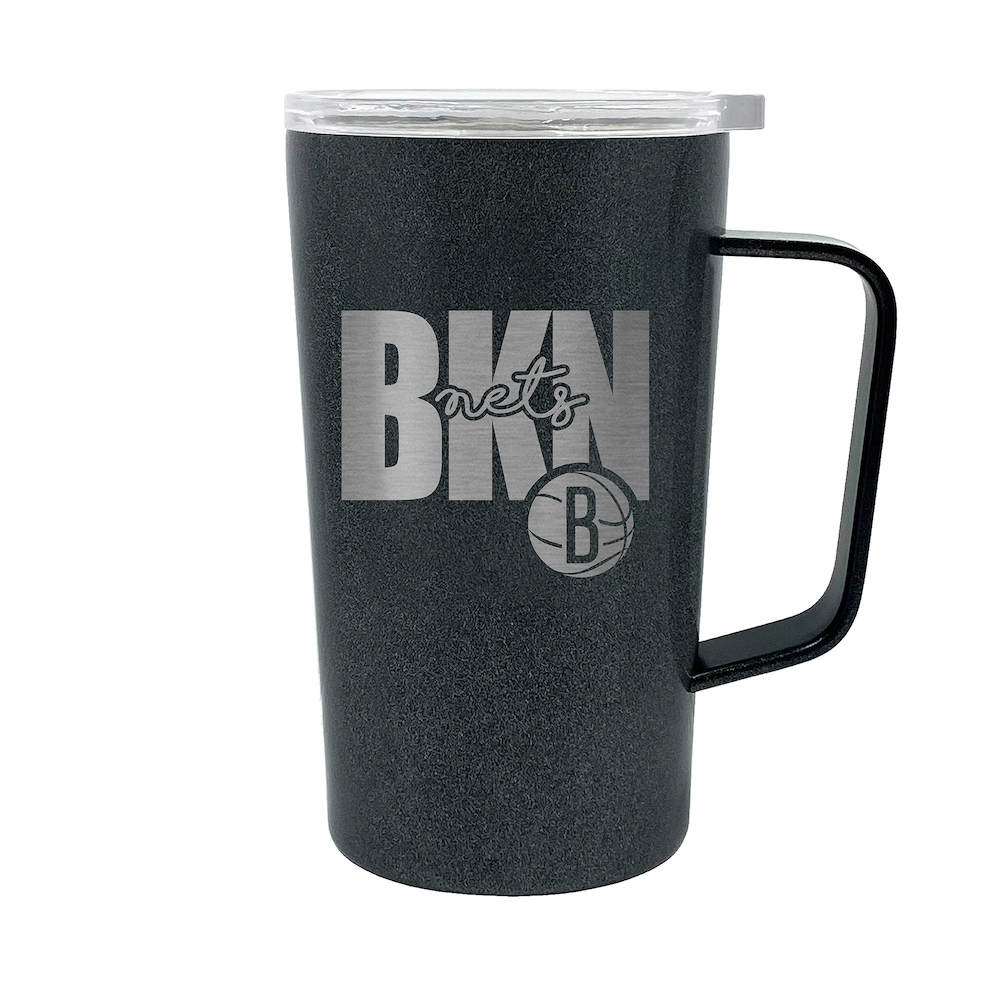 Brooklyn Nets 18 oz HUSTLE Travel Mug - ONYX