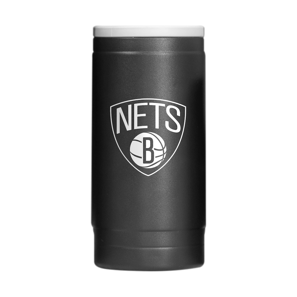 Brooklyn Nets Powder Coated 12 oz. Slim Can Coolie