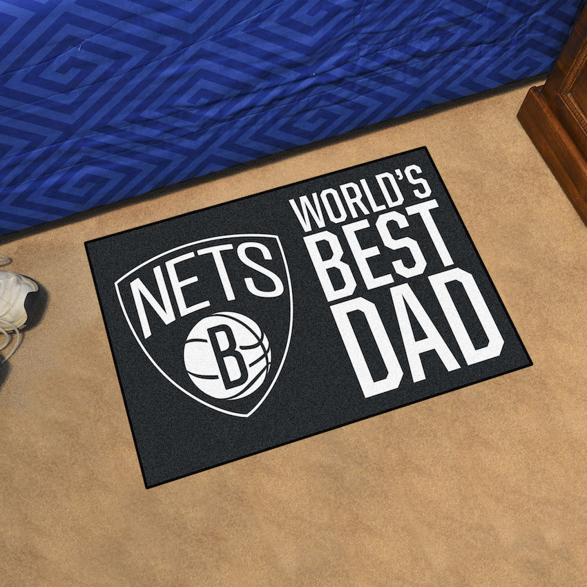 Brooklyn Nets 20 x 30 WORLDS BEST DAD Floor Mat