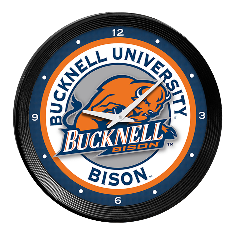 Bucknell Bison Ribbed Frame Wall Clock