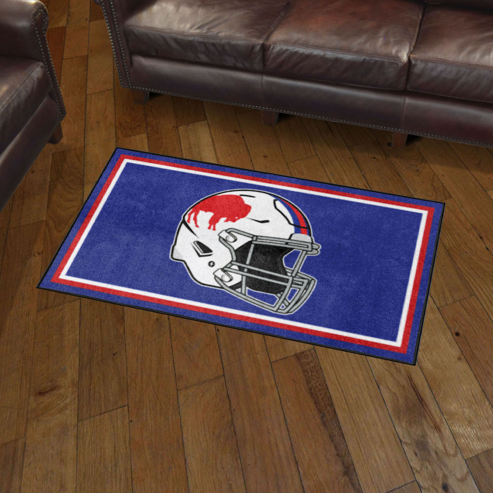 Buffalo Bills 3x5 Area Rug - Throwback Helmet Logo