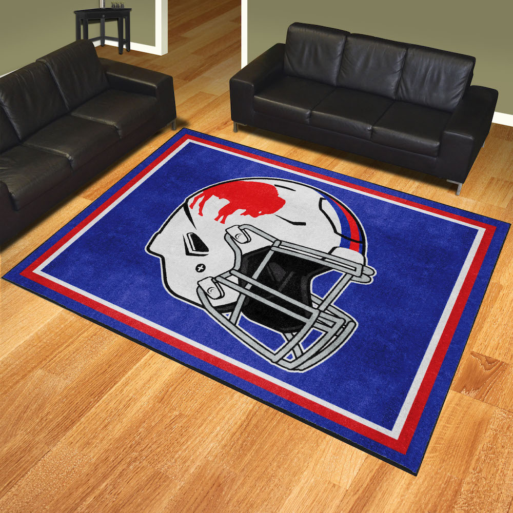 Buffalo Bills Ultra Plush 8x10 Area Rug - Throwback Helmet Logo