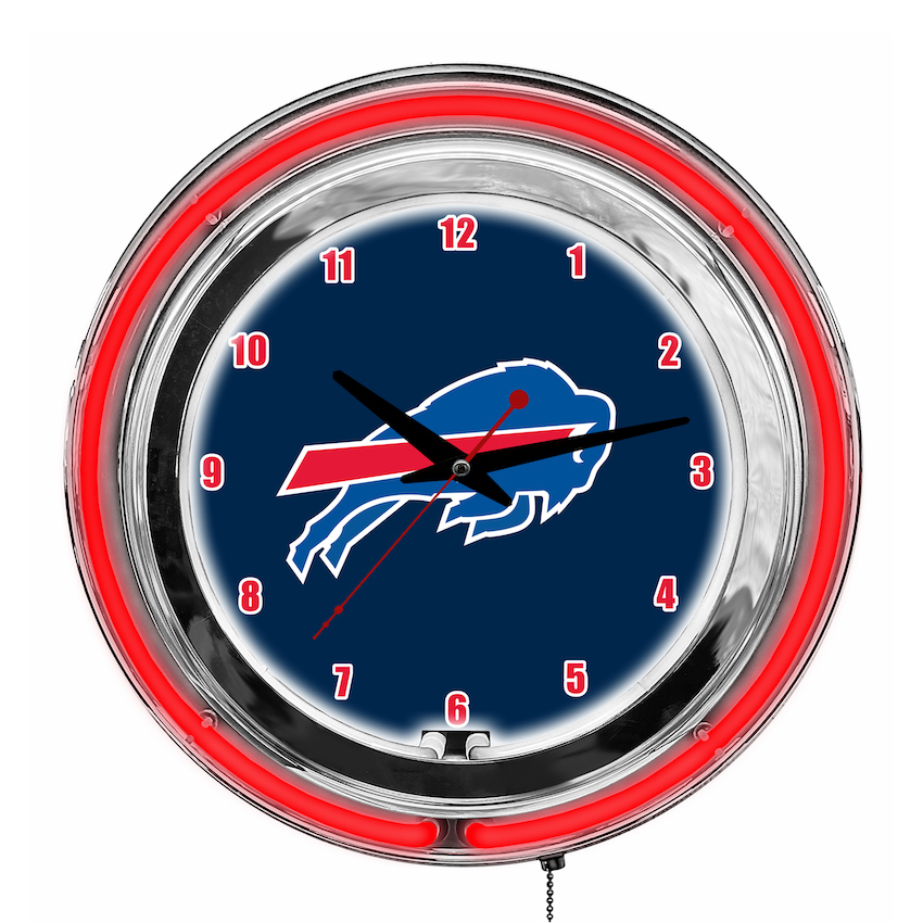 Buffalo Bills Chrome NEON Clock 14 inch