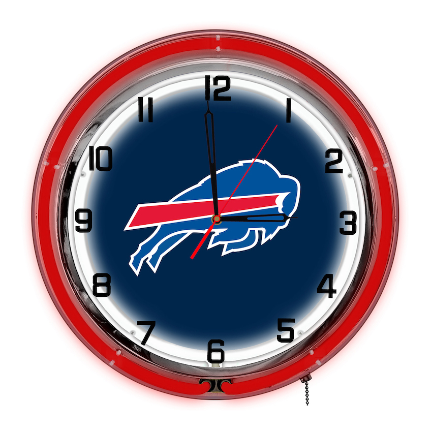 Buffalo Bills Chrome NEON Clock 18 inch