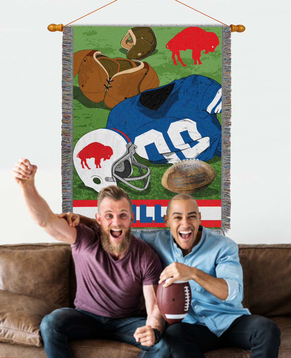 Buffalo Bills Commemorative VINTAGE Tapestry Throw