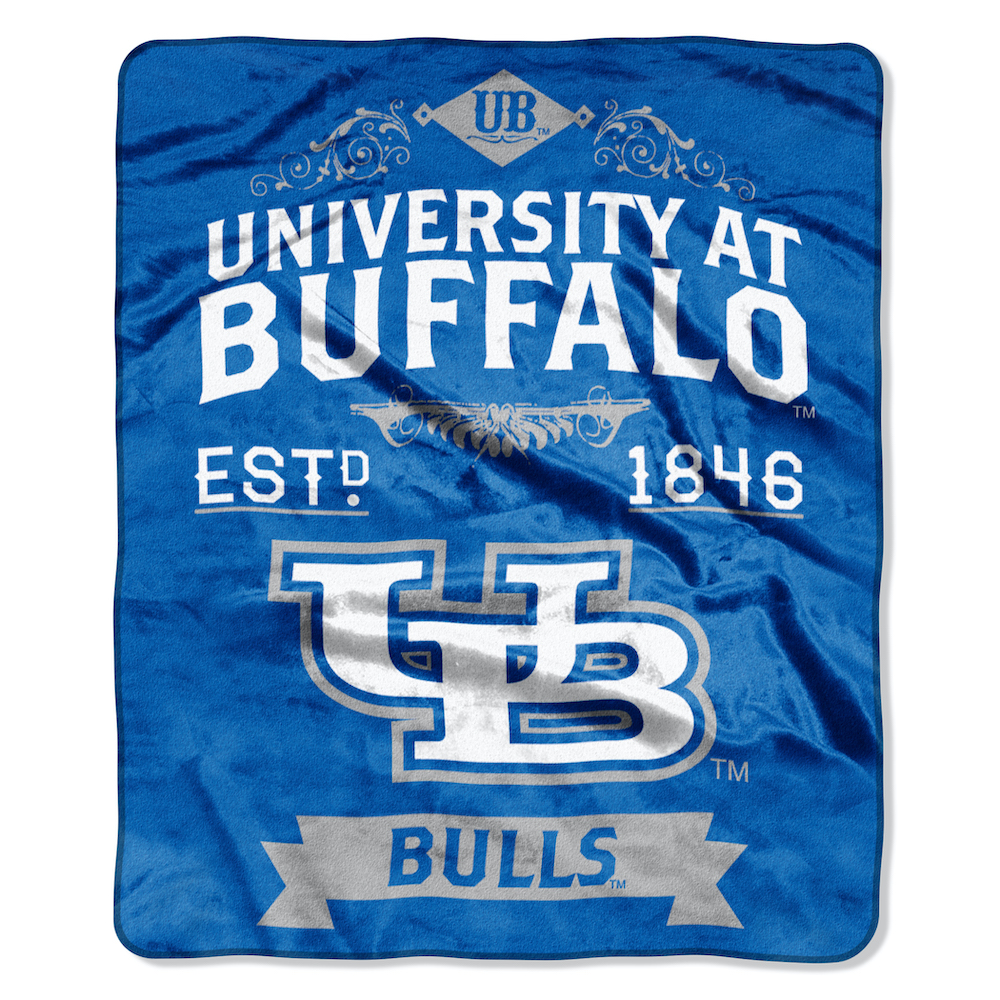 Buffalo Bulls Plush Fleece Raschel Blanket 50 x 60