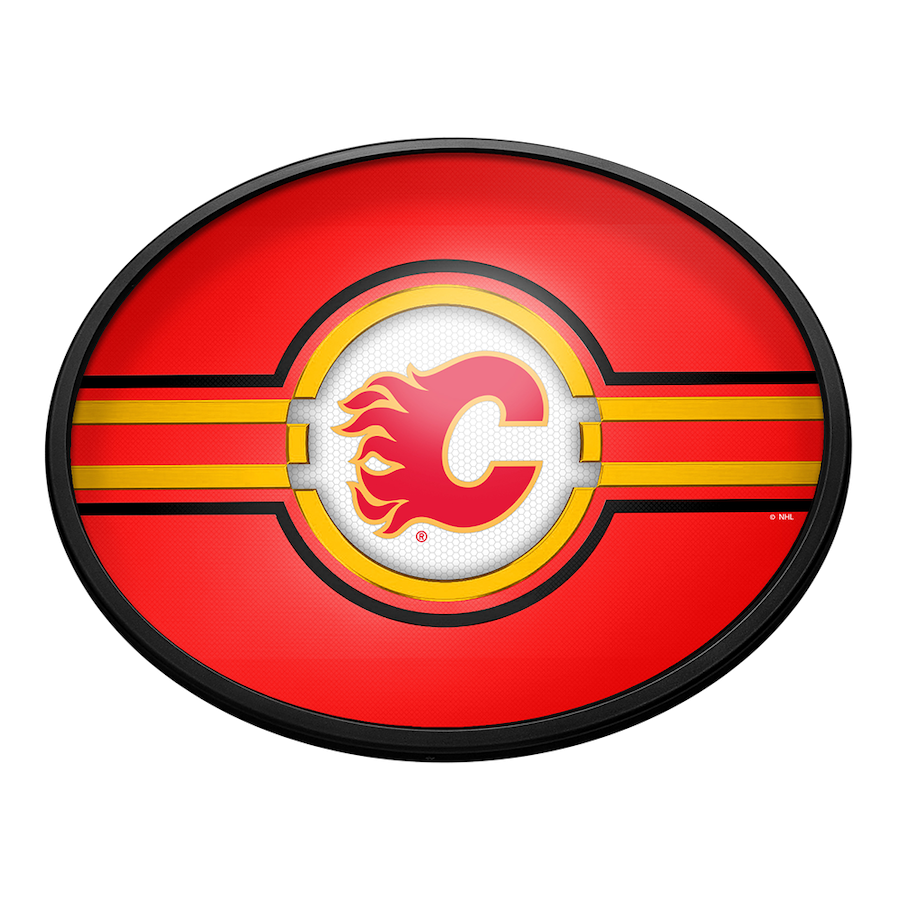 Calgary Flames Slimline LED Wall Sign ~ OVAL