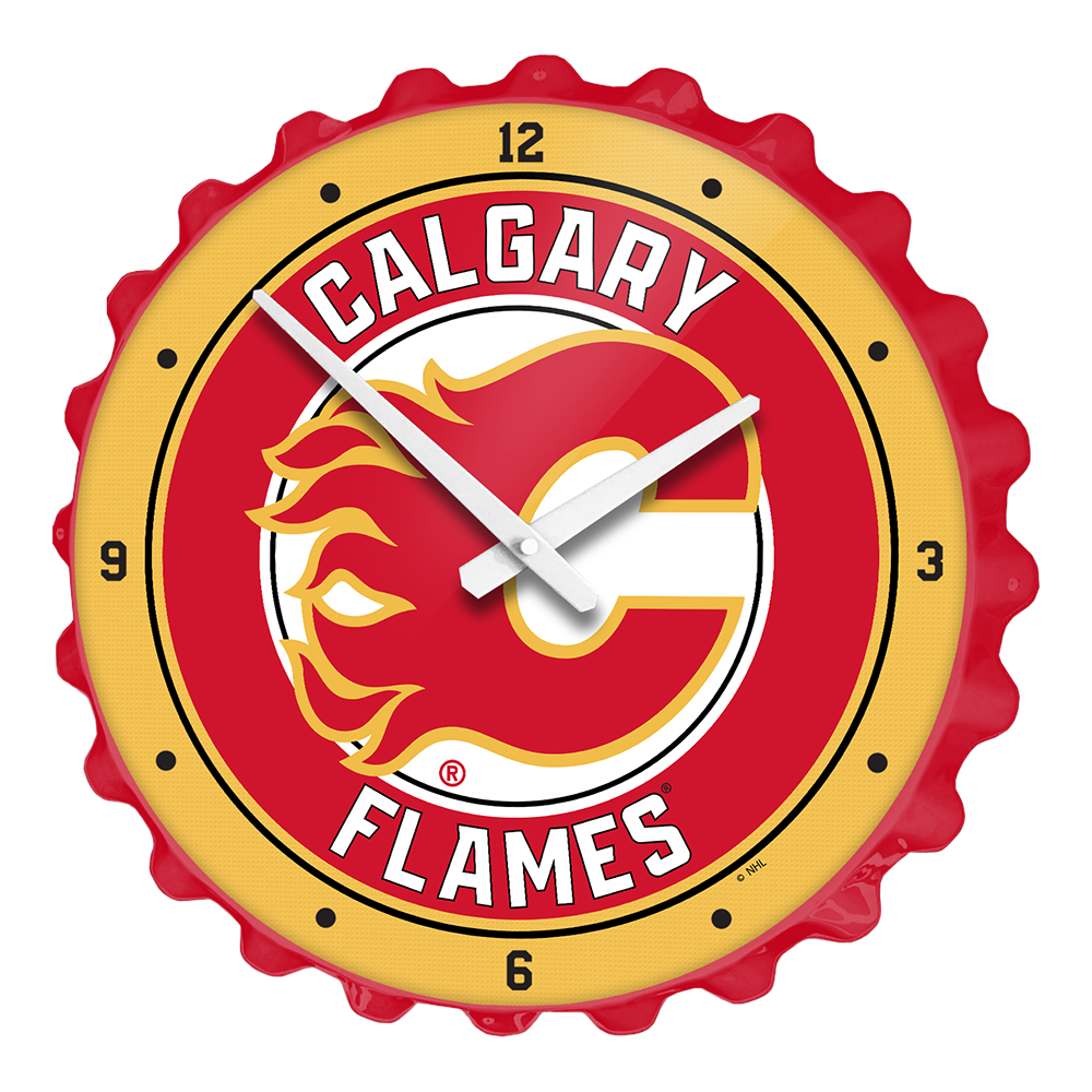 Calgary Flames Bottle Cap Wall Clock