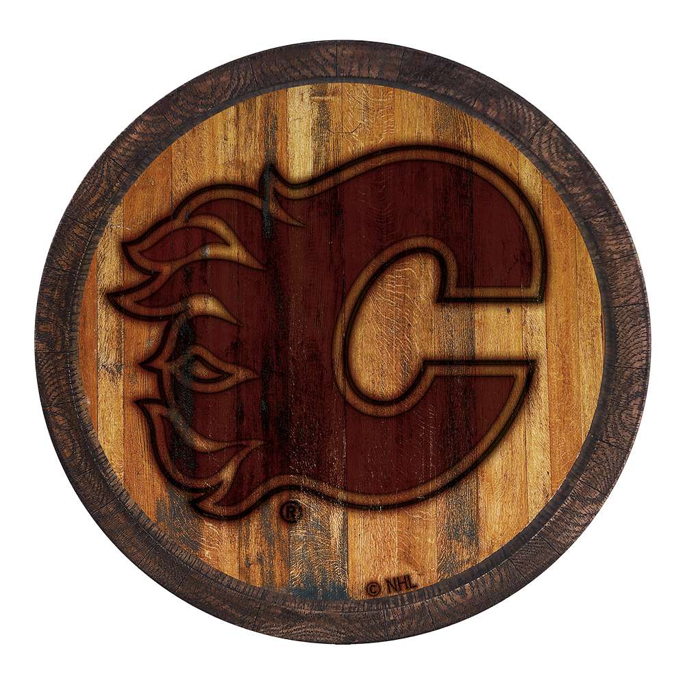 Calgary Flames Branded FAUX Barrel Top Sign