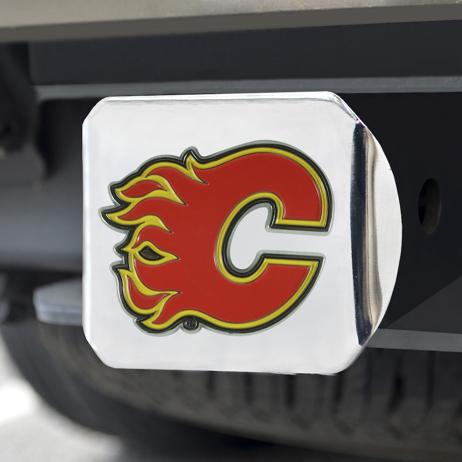 Calgary Flames Color Chrome Trailer Hitch Cover