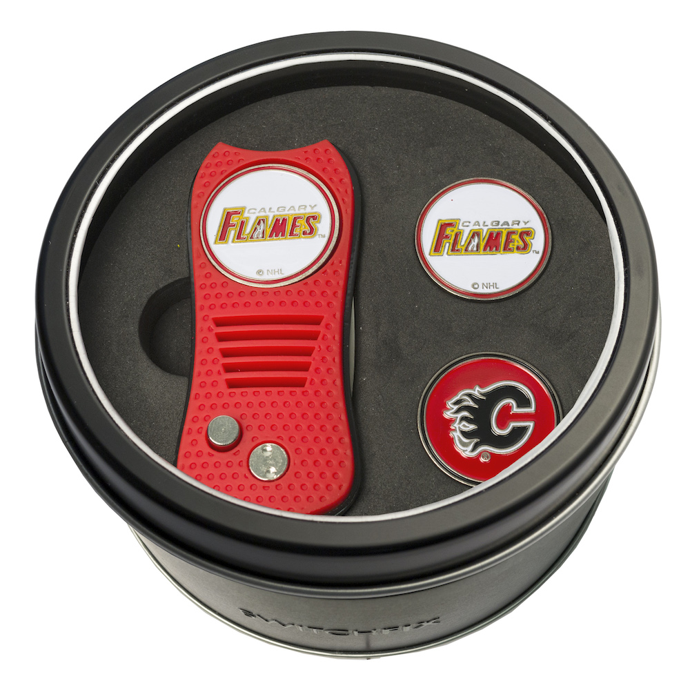 Calgary Flames Switchblade Divot Tool and 2 Ball Marker Gift Pack