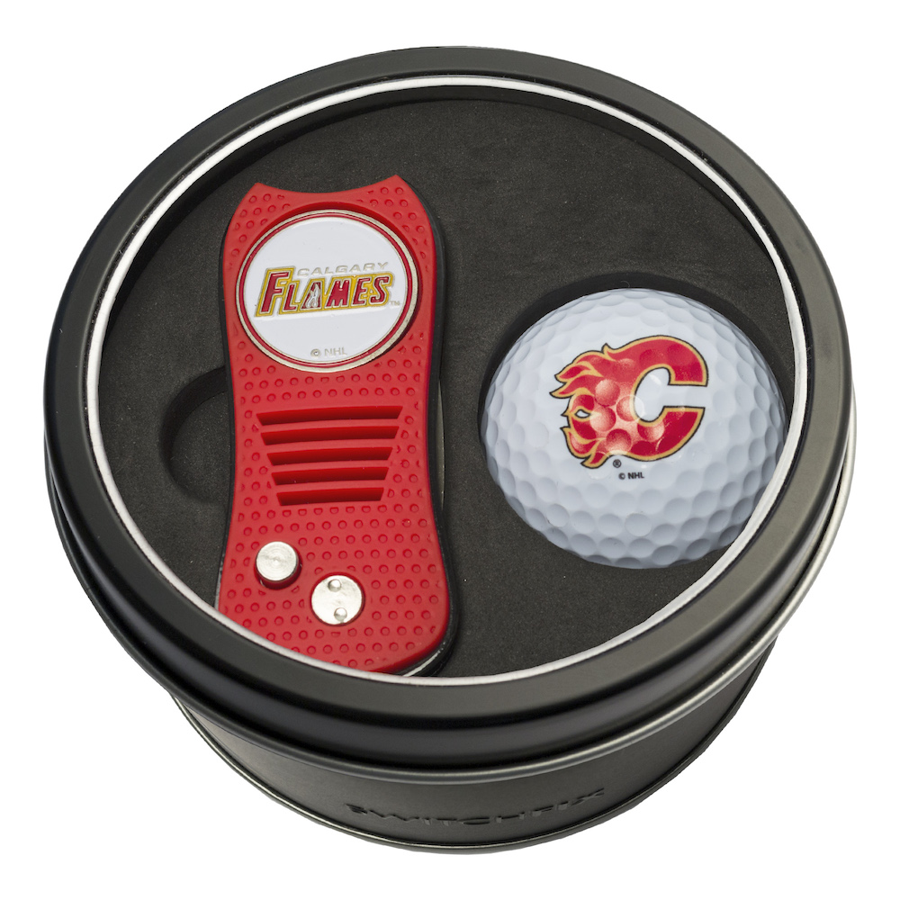 Calgary Flames Switchblade Divot Tool and Golf Ball Gift Pack