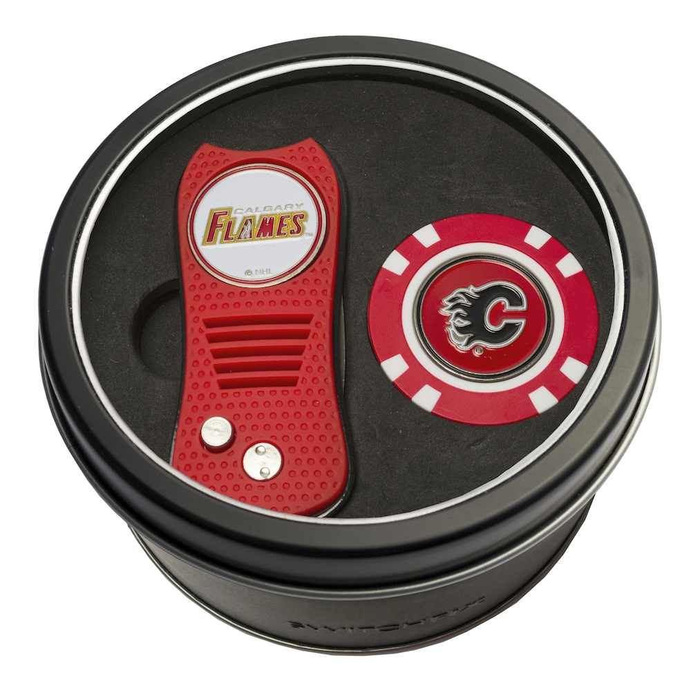 Calgary Flames Switchblade Divot Tool and Golf Chip Gift Pack