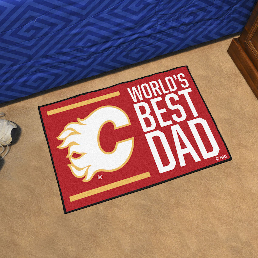 Calgary Flames 20 x 30 WORLDS BEST DAD Floor Mat
