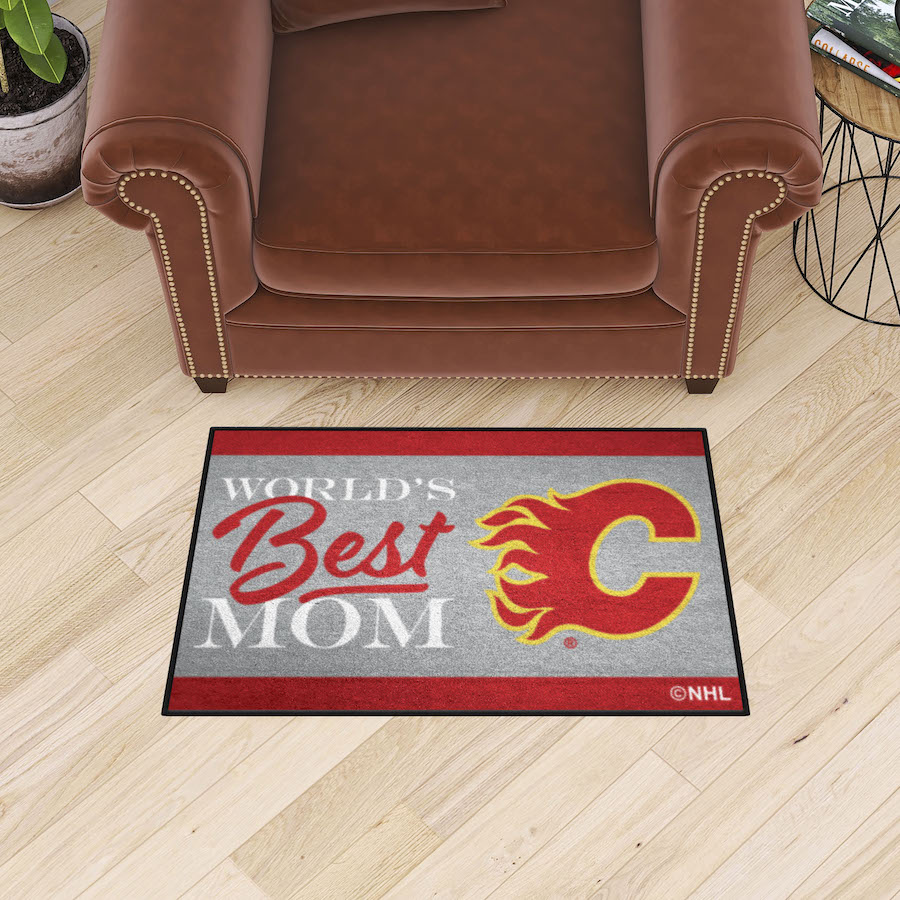 Calgary Flames 20 x 30 WORLDS BEST MOM Floor Mat