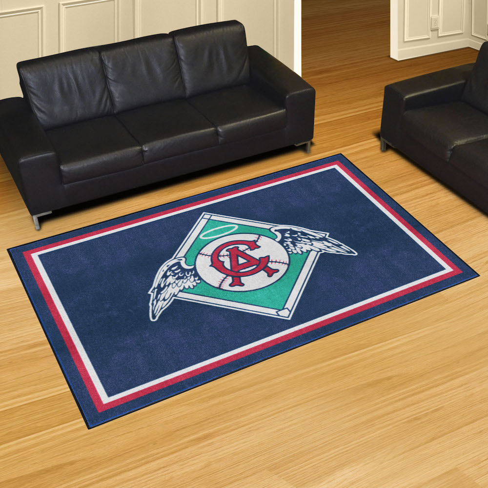 California Angels MLBCC Vintage 5x8 Area Rug Throwback Logo