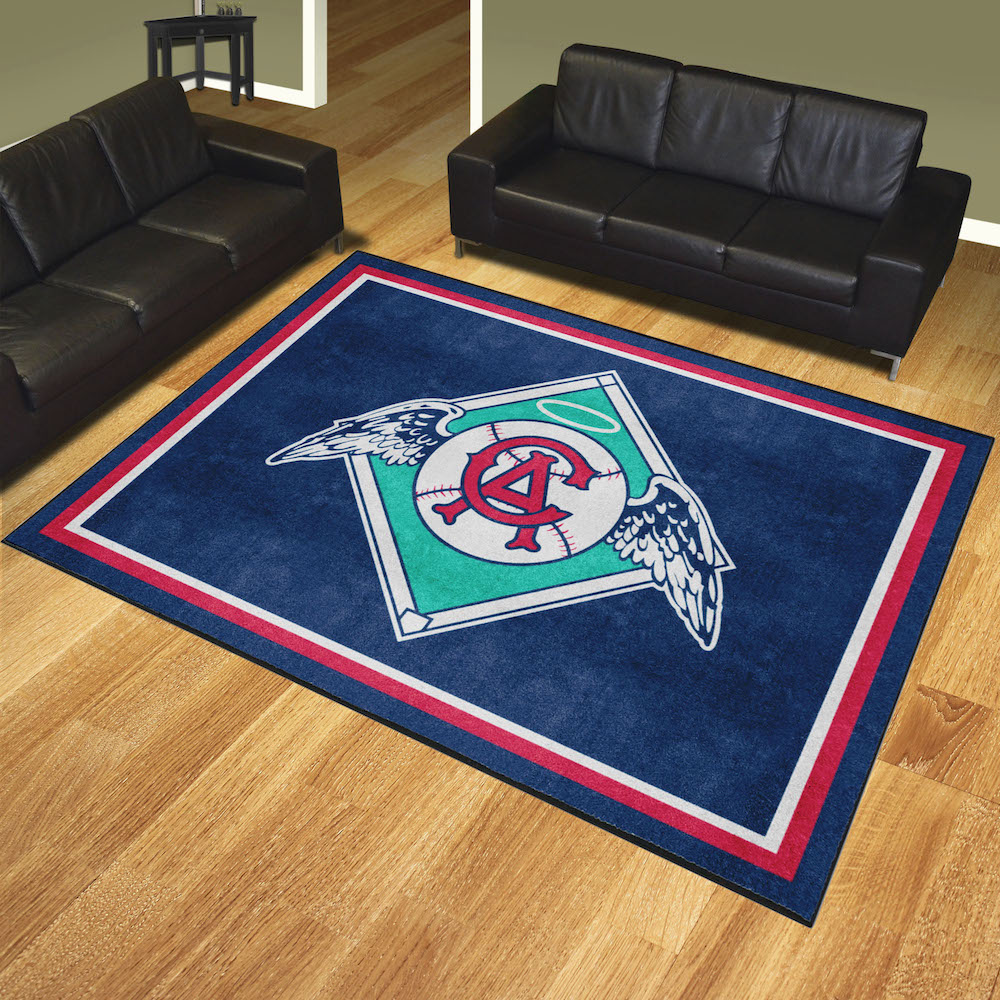 California Angels MLBCC Vintage Ultra Plush 8x10 Area Rug Throwback Logo