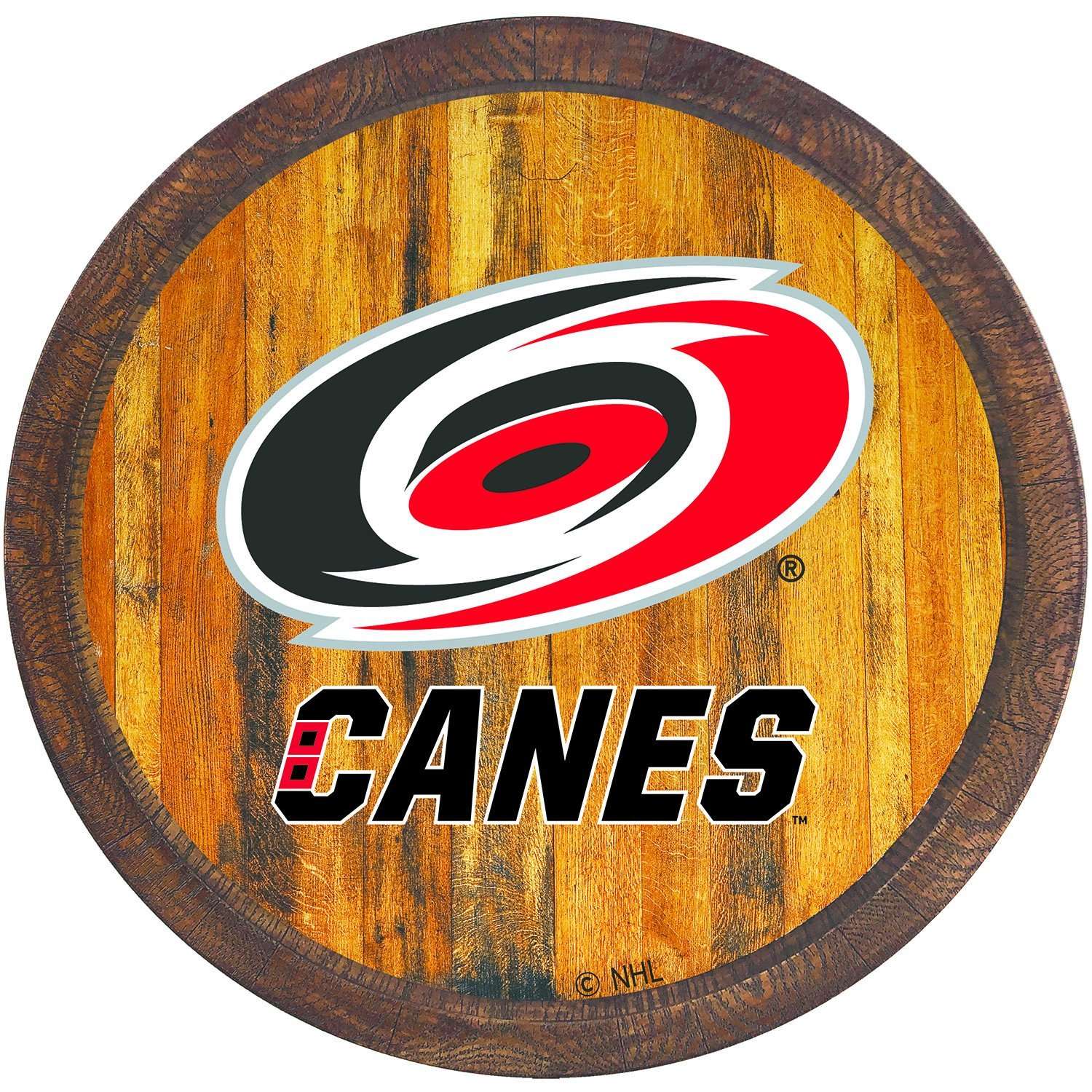 Carolina Hurricanes FAUX Barrel Top Sign