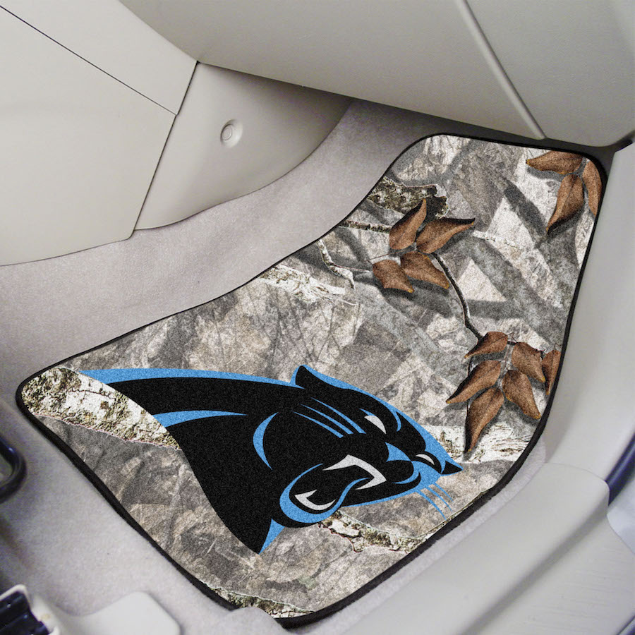 Carolina Panthers Carpeted Camouflage Car Floor Mats 18 x 27 inch