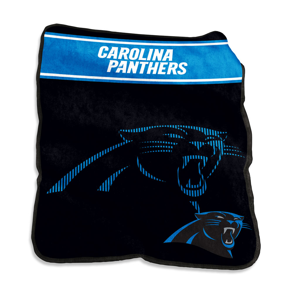 Carolina Panthers LARGE Logo Raschel Blanket