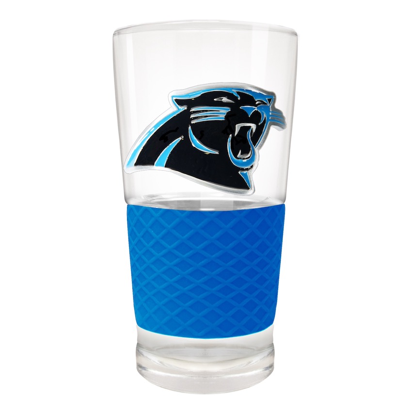 Carolina Panthers 22 oz Pilsner Glass with Silicone Grip