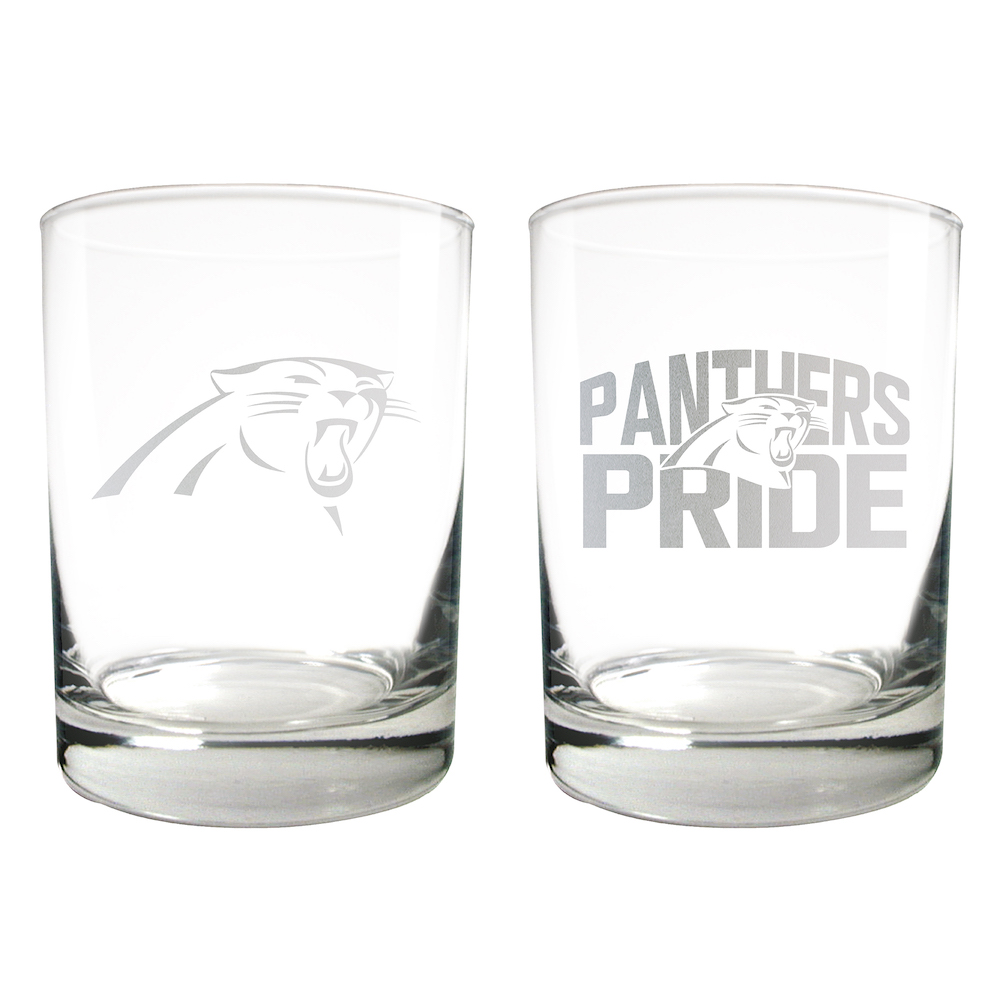 Carolina Panthers 2pc Rocks Glass Set