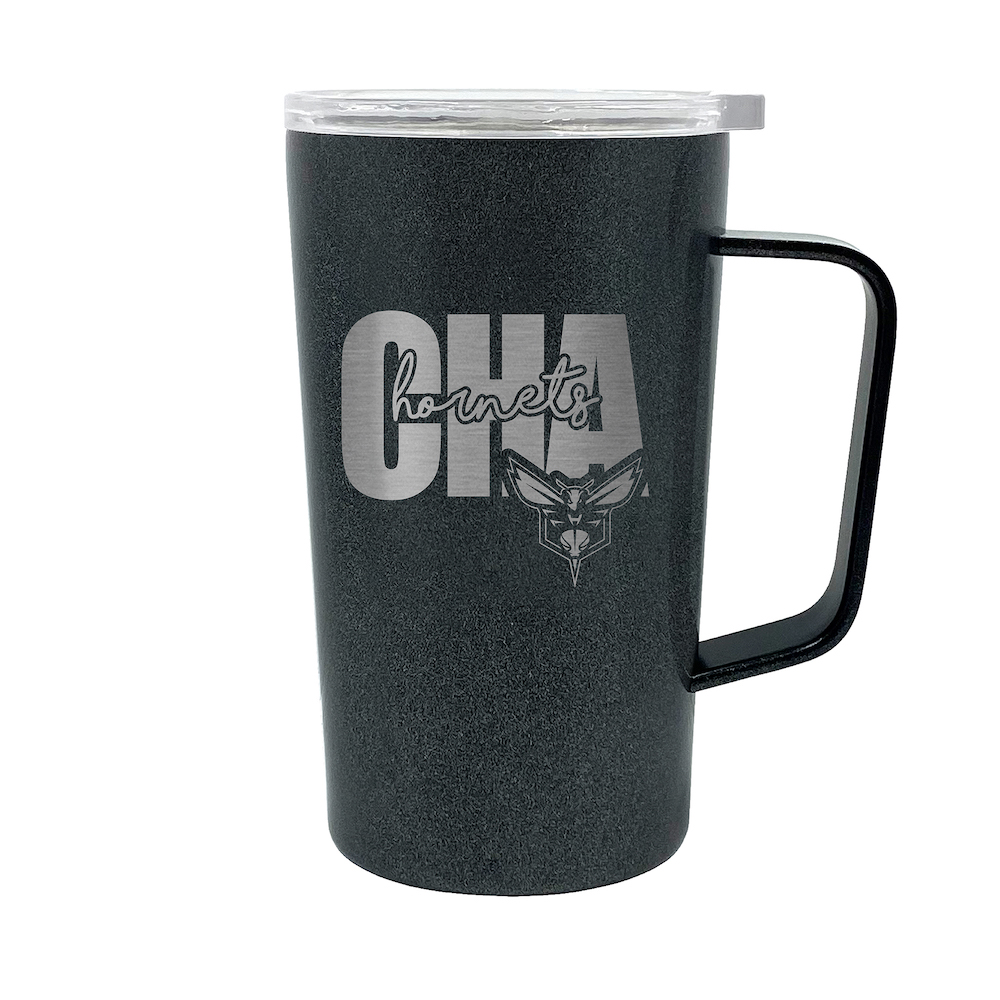 Charlotte Hornets 18 oz HUSTLE Travel Mug - ONYX