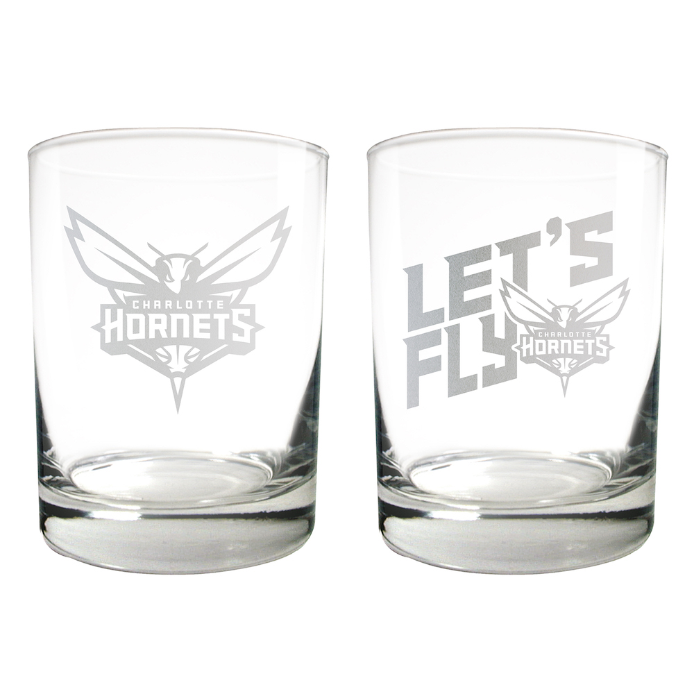 Charlotte Hornets 2pc Rocks Glass Set