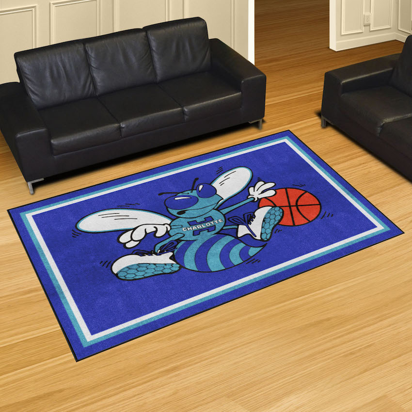 Charlotte Hornets Vintage 5x8 Area Rug - Throwback Logo