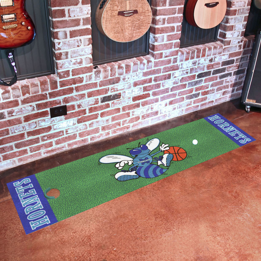 Charlotte Hornets Vintage 18 x 72 in Putting Green Mat with Throwback Logo