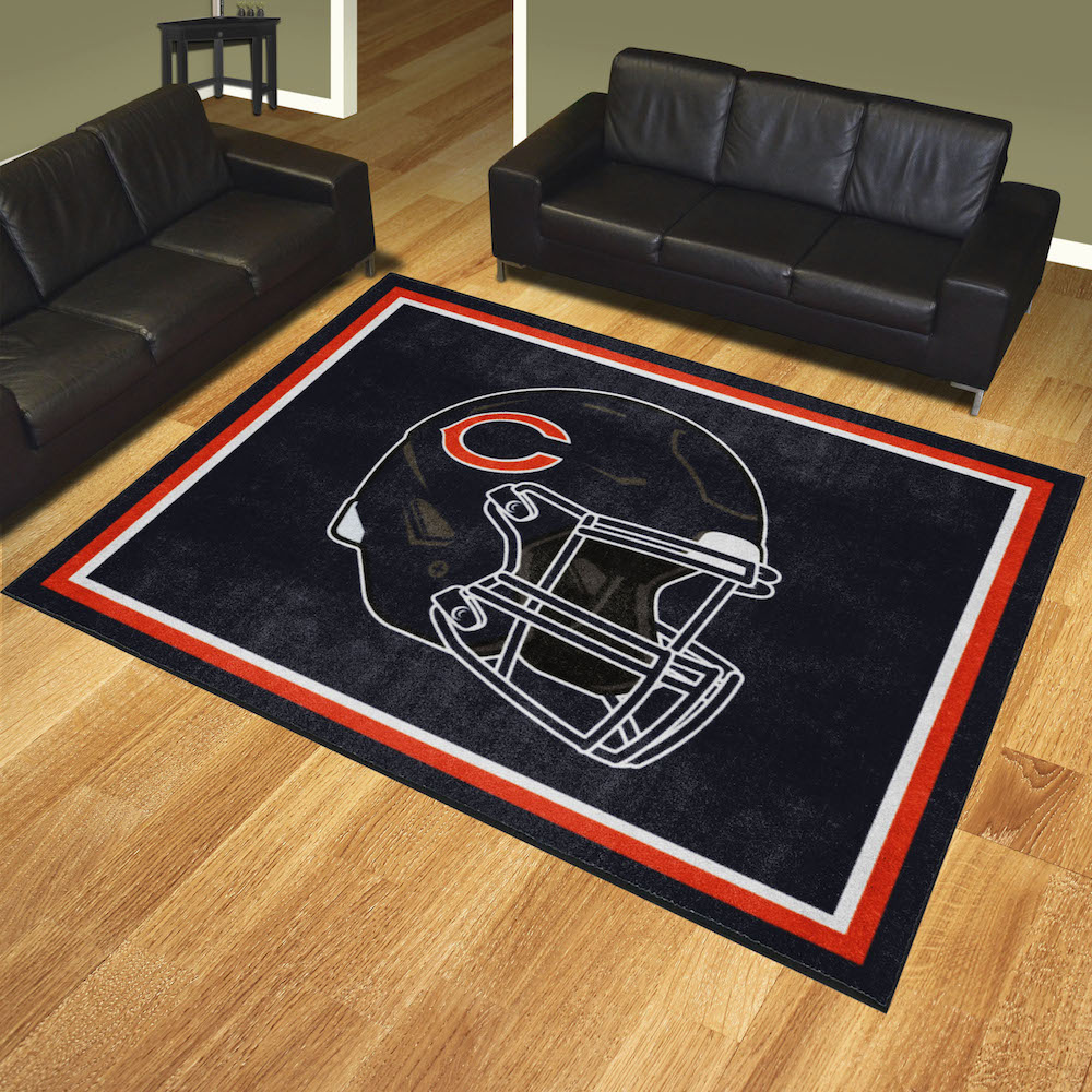 Chicago Bears Ultra Plush 8x10 Area Rug - Helmet Logo