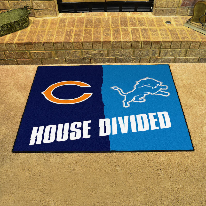 NFL House Divided Rivalry Rug Chicago Bears - Detroit Lions