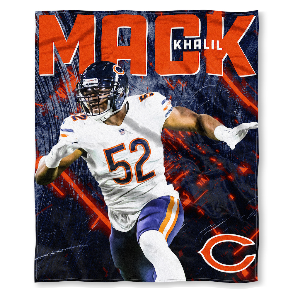 Chicago Bears Khalil Mack Silk Touch Throw Blanket 50 x 60