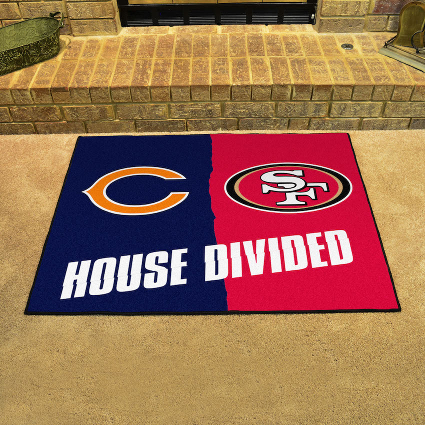 NFL House Divided Rivalry Rug Chicago Bears - San Francisco 49ers