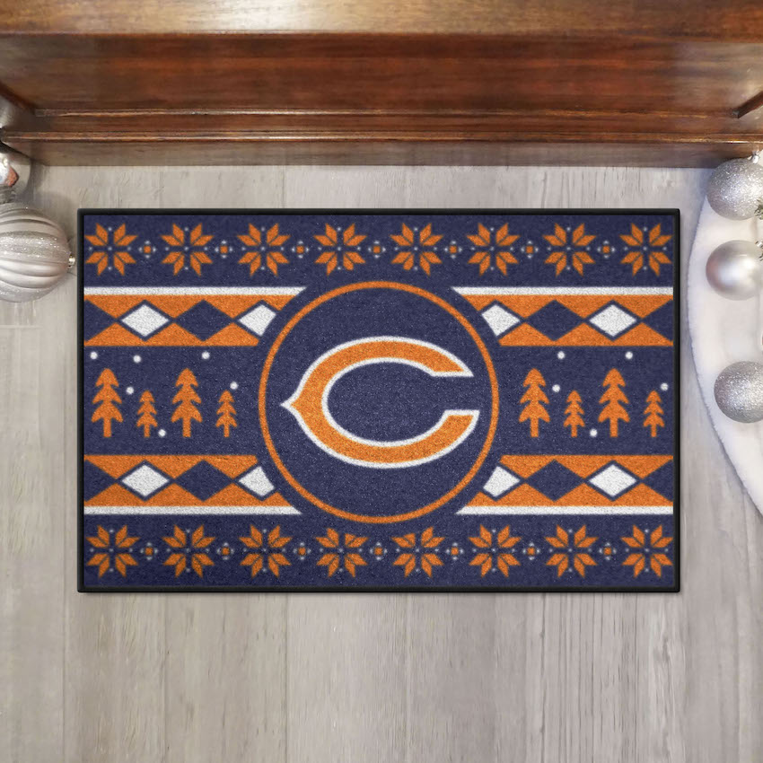 Chicago Bears Holiday Sweater Themed 20 x 30 STARTER Floor Mat