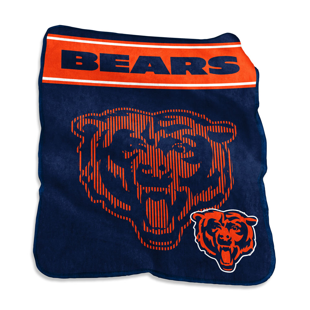 Chicago Bears LARGE Logo Raschel Blanket