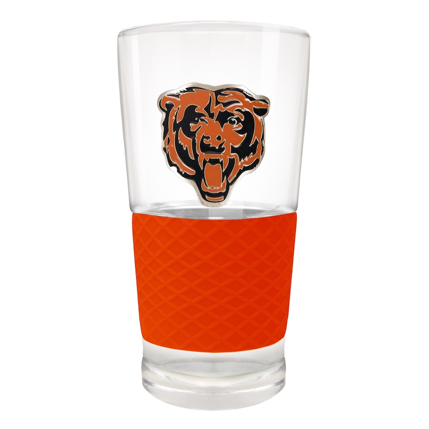 Chicago Bears 22 oz Pilsner Glass with Silicone Grip