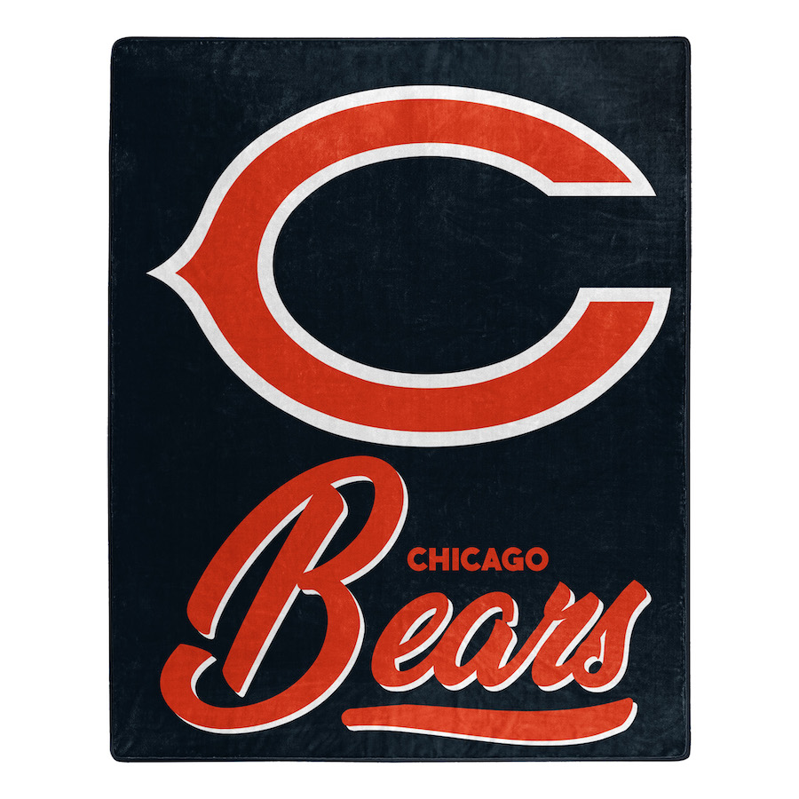 Chicago Bears Plush Fleece Raschel Blanket 50 x 60