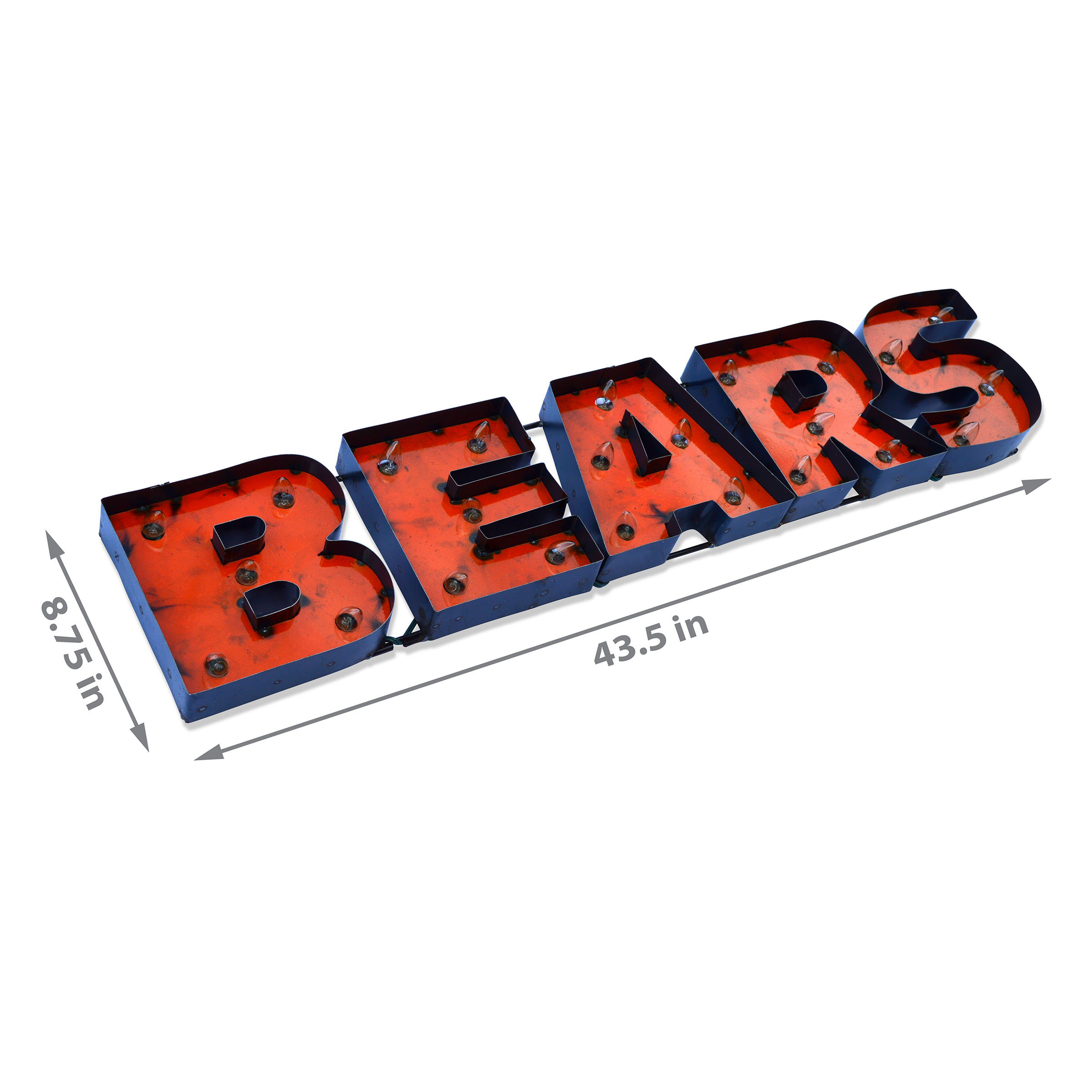 Chicago Bears Recycled Metal Light Sign