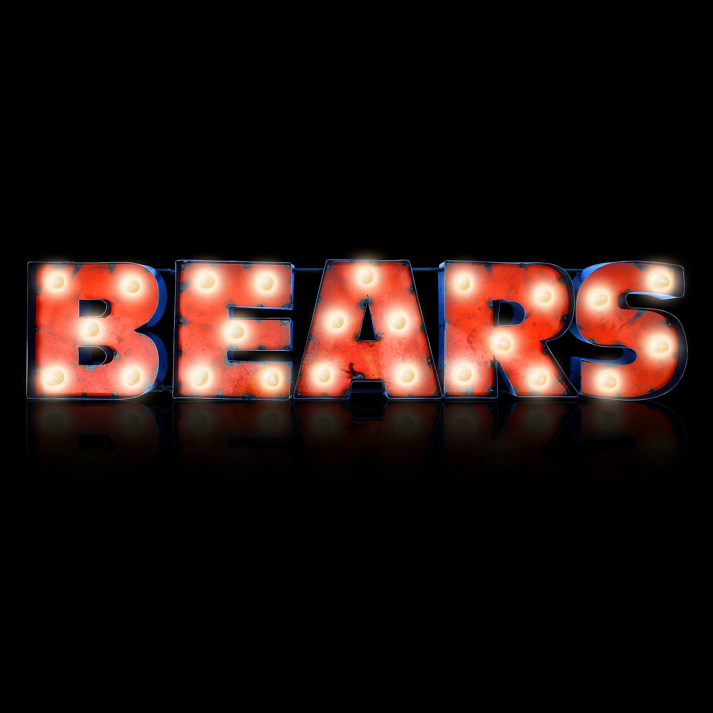 Chicago Bears Recycled Metal Light Sign
