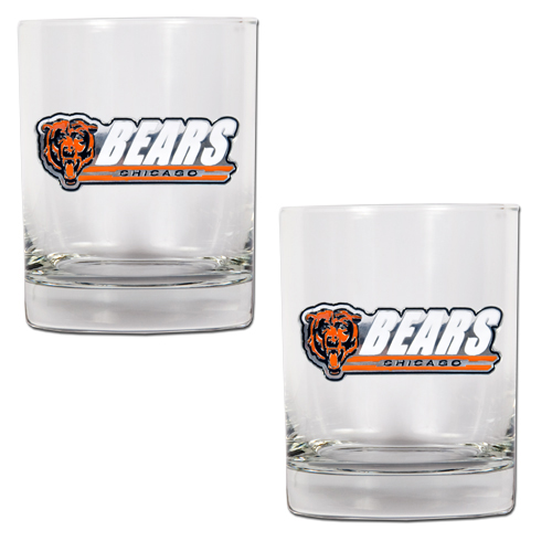 Chicago Bears NFL Logo 2pc Rocks Glass Set