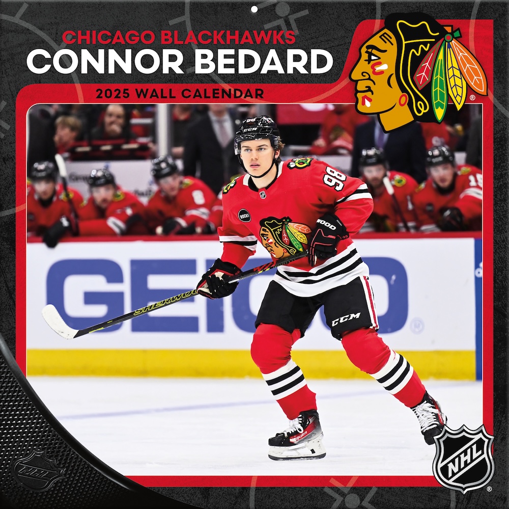 Chicago Blackhawks Connor Bedard 2025 NHL Wall Calendar