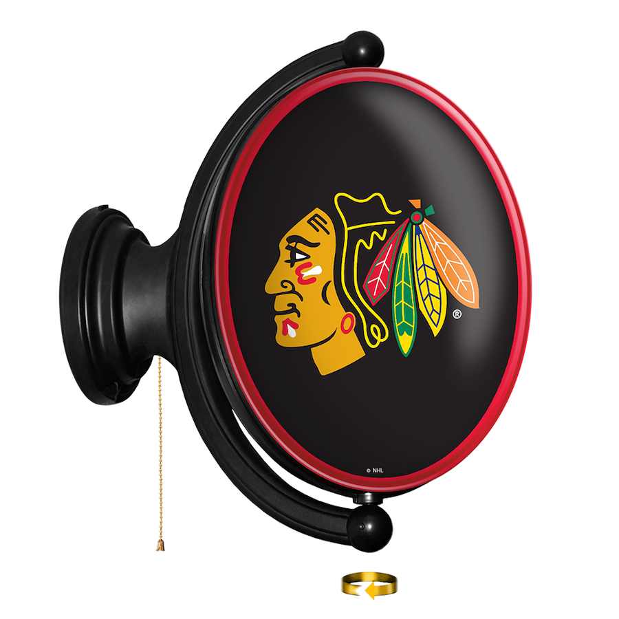 Chicago Blackhawks LED Rotating Wall Sign ~ OVAL