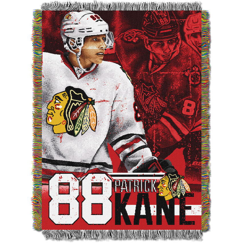 Chicago Blackhawks Patrick Kane Player Tapestry Blanket 48 x 60