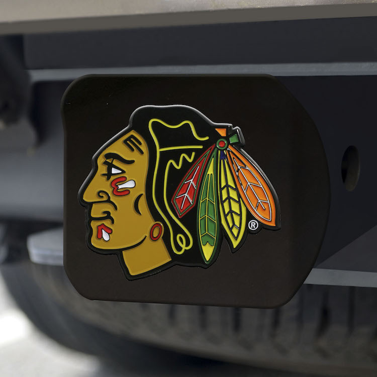 Chicago Blackhawks Black and Color Trailer Hitch Cover