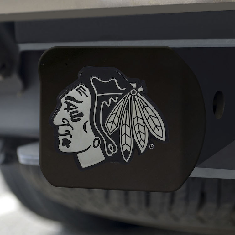 Chicago Blackhawks BLACK Trailer Hitch Cover