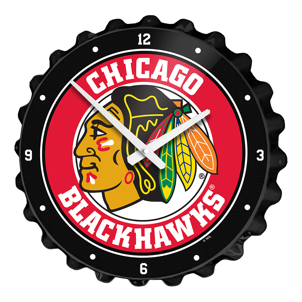 Chicago Blackhawks Bottle Cap Wall Clock